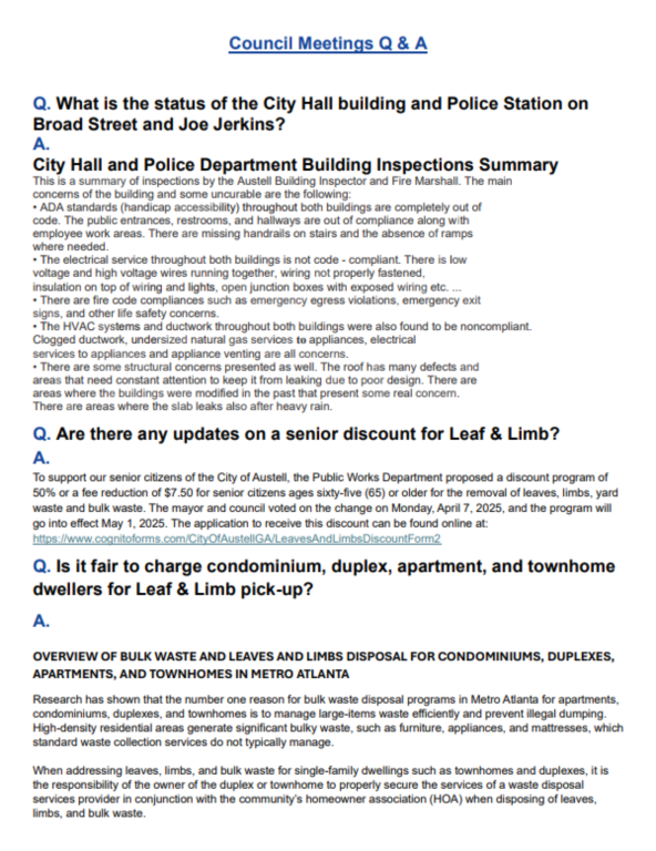 Council Meetings Q & A